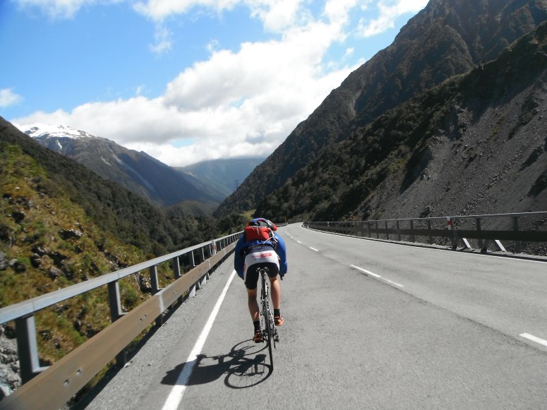 Josh & I biking over Arthur's Pass so we that could run back over via Goats pass!