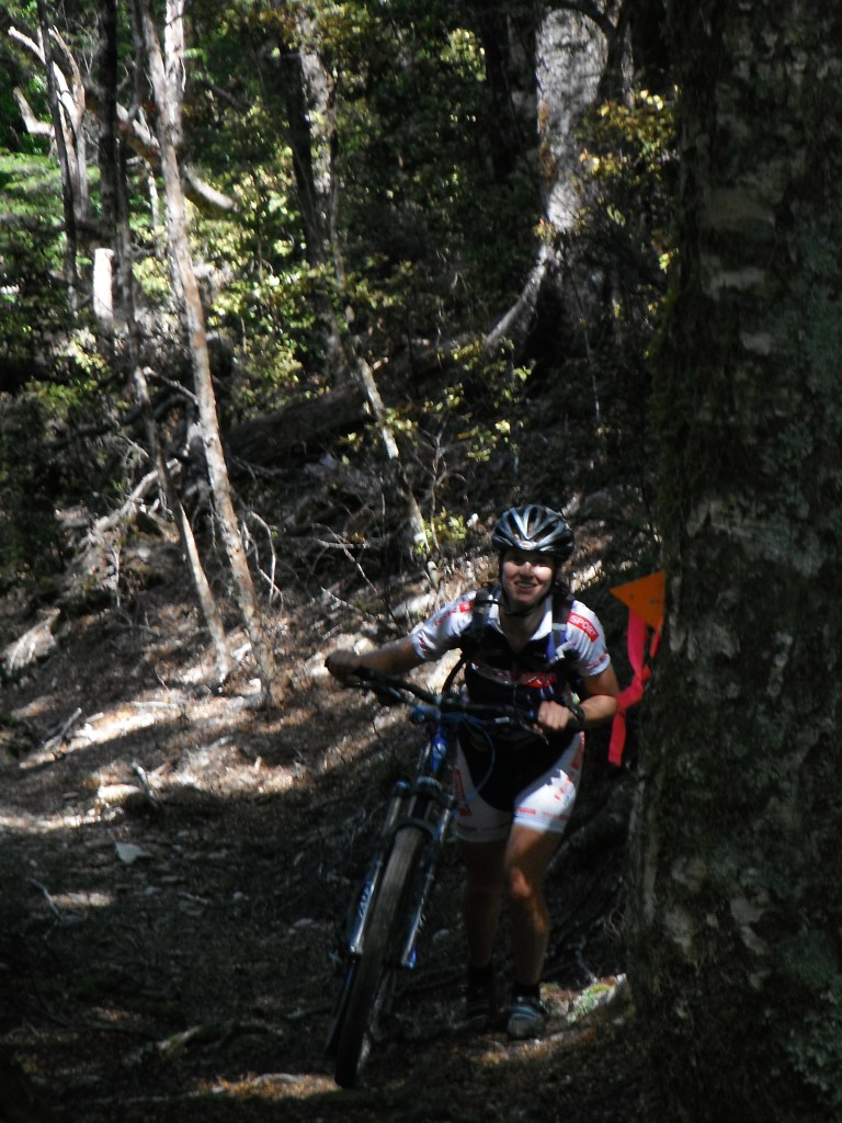 Naomi happy to see the top of an unridable section