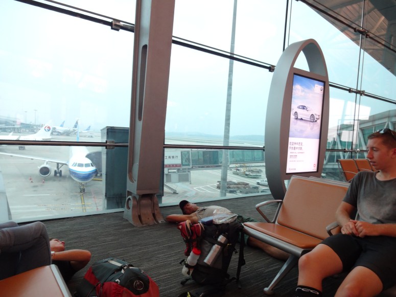 Waiting at the airport in Guangzhou