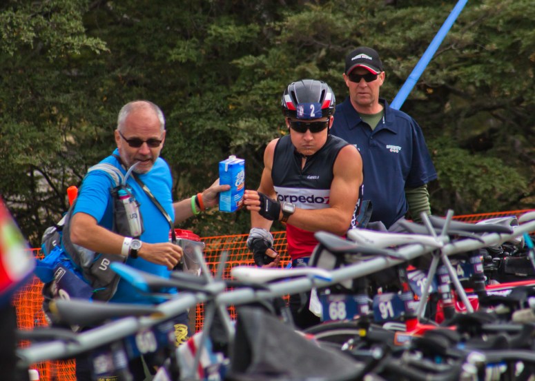 Knocking back some choccy milk. Now where is my bike?