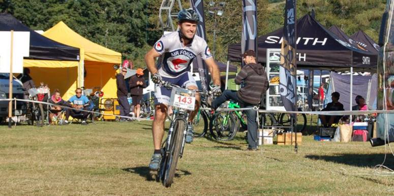 Team mate Ted heads out for a lap, He came 1st inthe Downhill event at Crankworkx not long after this!