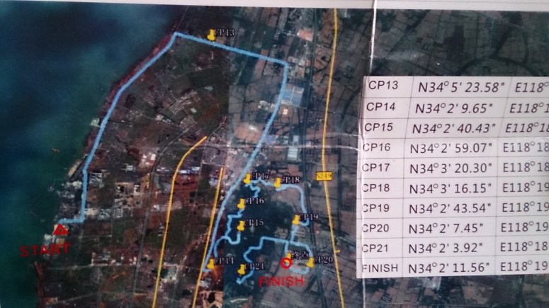 The map of the 30km+ road run to finish