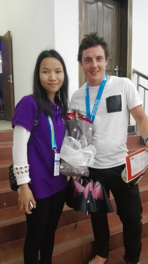 Making friends at the prizegiving