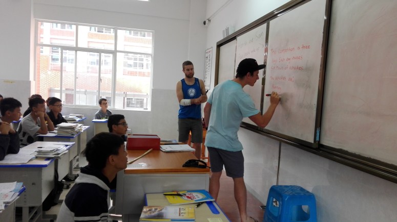 We taught 3X 40min English classes whilst here in WengAn already!